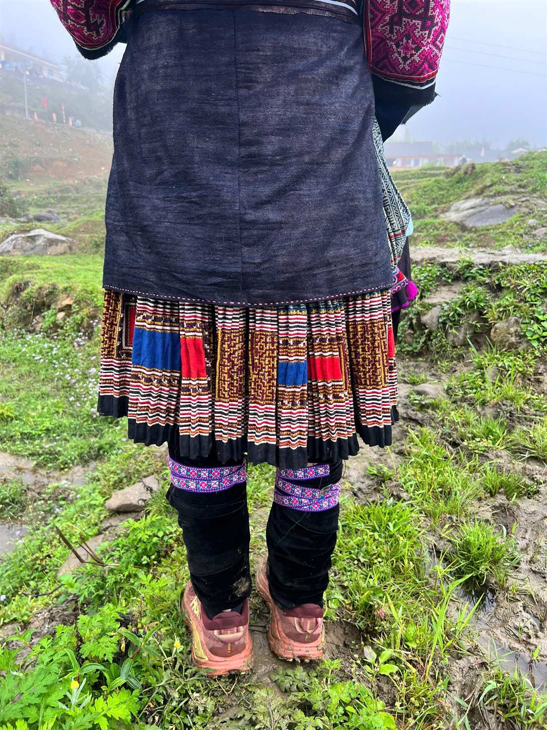 Hand-embroidered, indigo-dyed Hmong costume